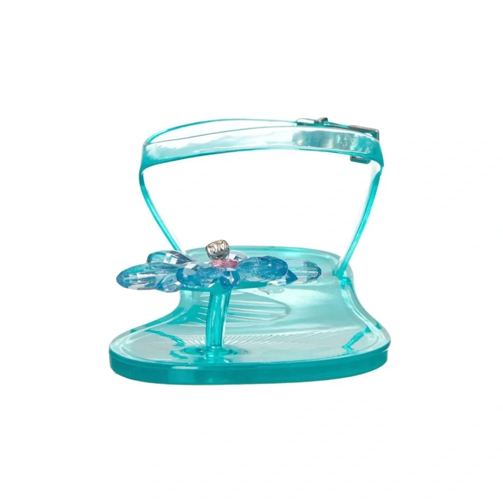 Betsey Johnson Tabby Jelly Sandals Teal Flower - Picture 5 of 6